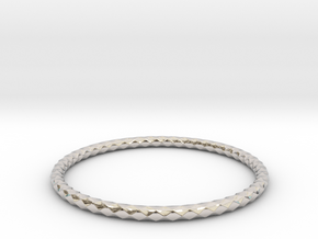 Diamond Pattern Bracelet USA Size Medium in Rhodium Plated Brass