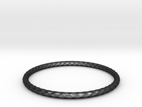 Diamond Pattern Bracelet USA Size Medium in Polished and Bronzed Black Steel