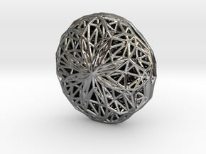 Voronoi-Parabola-Pendant1 in Fine Detail Polished Silver