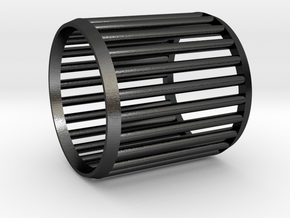 Napkin Ring Cage in Polished and Bronzed Black Steel