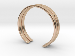 17.50 Mm Double Ring in 14k Rose Gold Plated Brass