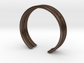 17.50 Mm Double Ring in Polished Bronze Steel