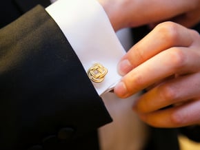 Nautical Turk's Head Knot Cufflinks in 18k Gold Plated Brass