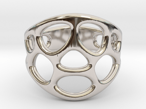 Cell Ring in Rhodium Plated Brass: 6 / 51.5