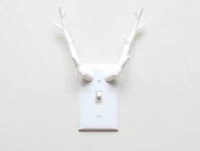 Antler Light Switch Plate Cover in White Natural Versatile Plastic