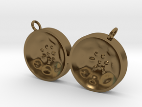 Double tenor "Damntingself" steelpan pendant, M in Polished Bronze