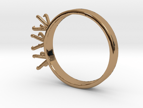 ø20 mm Ring For 3 Diamonds Of ø5.2mm in Polished Brass