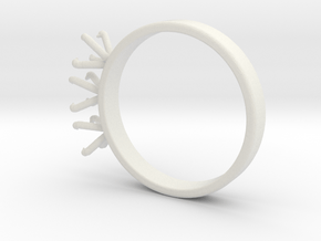 ø20 mm Ring For 3 Diamonds Of ø5.2mm in White Natural Versatile Plastic