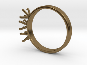 ø20 mm Ring For 3 Diamonds Of ø5.2mm in Polished Bronze