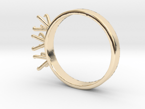 ø20 mm Ring For 3 Diamonds Of ø5.2mm in 14k Gold Plated Brass