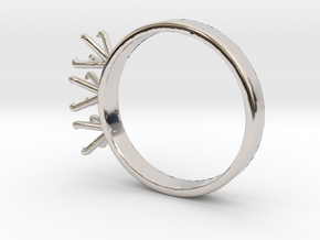 ø20 mm Ring For 3 Diamonds Of ø5.2mm in Rhodium Plated Brass