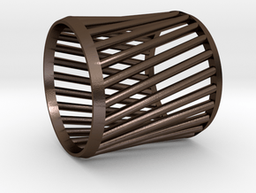Napkin Ring Twist in Polished Bronze Steel