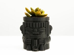 Ire Tiki Planter in Tan Fine Detail Plastic