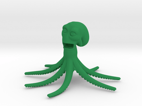 Toon octopus pose 01 in Green Processed Versatile Plastic