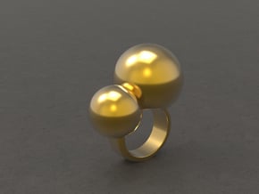 "BUBBLES"_Women ring in 18k Gold Plated Brass