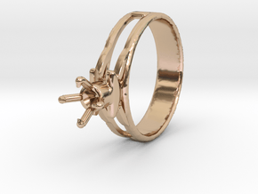 Design Ring 18.20 Mm For Diamond 5.2 Mm Model Futu in 14k Rose Gold Plated Brass
