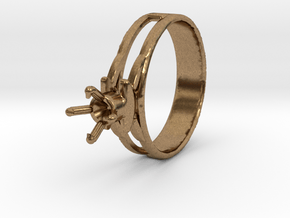 Design Ring 18.20 Mm For Diamond 5.2 Mm Model Futu in Natural Brass