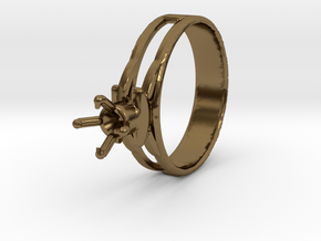 Design Ring 18.20 Mm For Diamond 5.2 Mm Model Futu in Polished Bronze