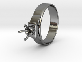 Design Ring Ø18.20 Mm For Diamond Ø5.2 Mm Model F2 in Polished Silver
