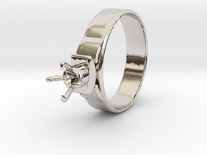 Design Ring Ø18.20 Mm For Diamond Ø5.2 Mm Model F2 in Platinum