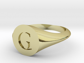 Letter G - Signet Ring Size 6 in 18k Gold