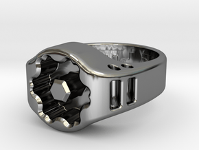 US8 Ring XIX: Tritium in Fine Detail Polished Silver