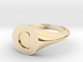 Letter C - Signet Ring Size 6 in 14K Yellow Gold