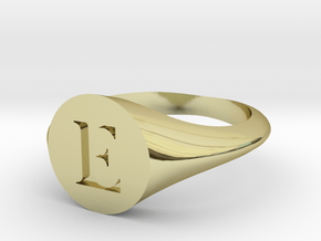 Letter E - Signet Ring Size 6 in 18k Gold