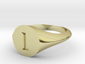Letter I - Signet Ring Size 6 in 18k Gold