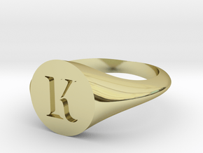 Letter K - Signet Ring Size 6 in 18k Gold