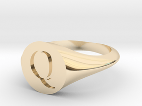 Letter Q - Signet Ring Size 6 in 14K Yellow Gold