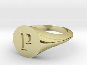 Letter P - Signet Ring Size 6 in 18k Gold