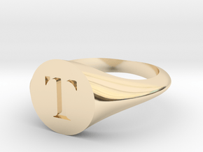 Letter T - Signet Ring Size 6 in 14K Yellow Gold