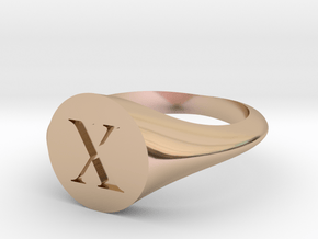 Letter X - Signet Ring Size 6 in 14k Rose Gold