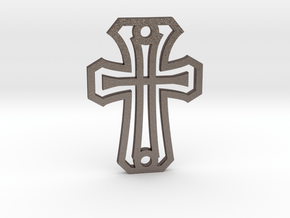 Cross / Cruz in Polished Bronzed Silver Steel