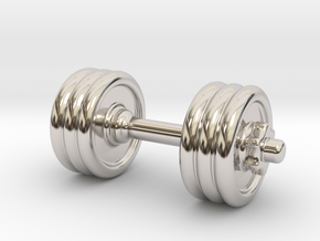 Dumbbell Without Hook in Rhodium Plated Brass