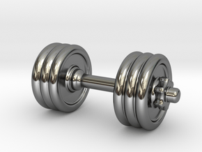 Dumbbell Without Hook in Fine Detail Polished Silver