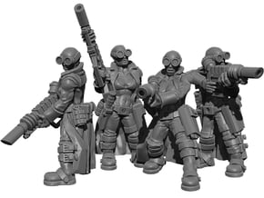 Female Stealth Gang with Laser Rifles in Tan Fine Detail Plastic