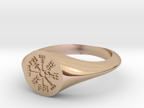 Icelandic Compass Signet Ring in 14k Rose Gold