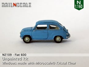 Fiat 600 (N 1:160) in Gray Fine Detail Plastic