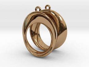 Mobius earrings in Polished Brass