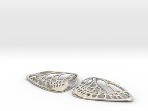 Metal Butterfly Earrings (L) in Platinum