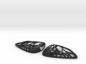 Metal Butterfly Earrings (L) in Black Natural Versatile Plastic