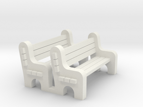 Street Bench 'O' 48:1 Scale Qty (2) in White Natural Versatile Plastic