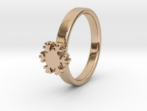 Snowflake Ring 20 Mm in 14k Rose Gold Plated Brass