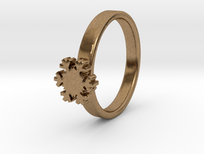 Snowflake Ring 20 Mm in Natural Brass