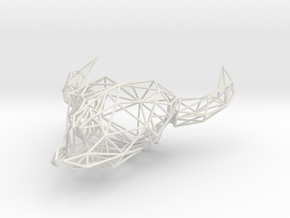 Low Poly Cow Skull in White Natural Versatile Plastic