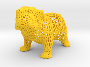 Bulldog Voronoi 45mm in Yellow Processed Versatile Plastic