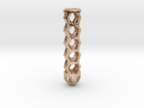 Hex Lantern X1: Tritium (All Materials) in 14k Rose Gold Plated Brass