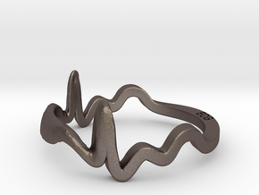 ECG Ring (Size 9) in Polished Bronzed-Silver Steel: 9.75 / 60.875